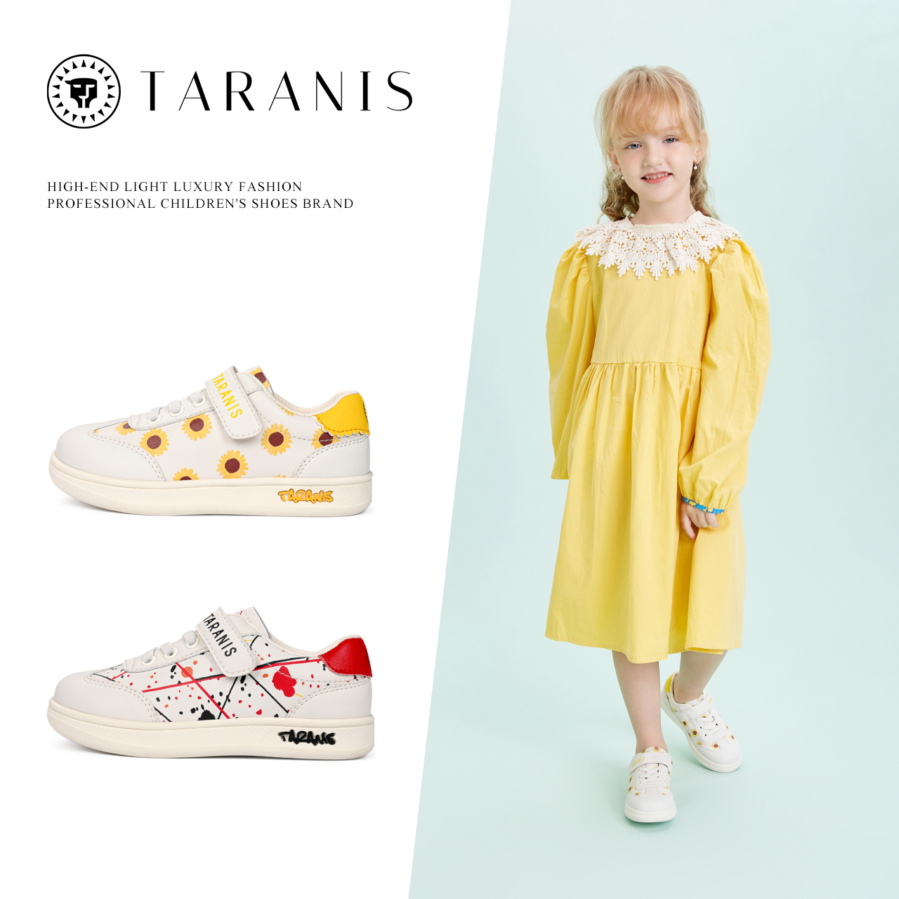 TARANIS Spring new boys shoes children sports white shoes girls children shoes soft soles running shoes