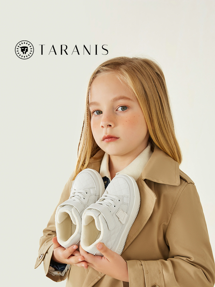 TARANISkids 2022 New Fleece Warm Soft Sole White Shoes