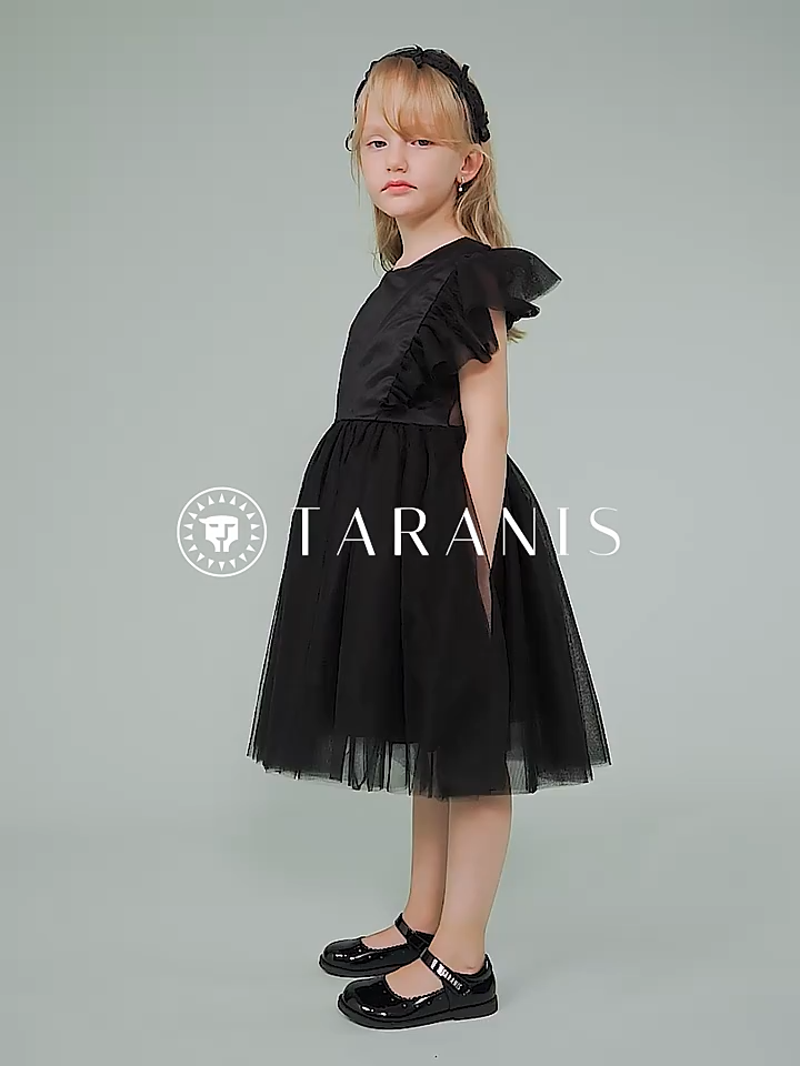 TARANIS Spring new girls shoes children's princess shoes black retro single shoes school performance shoes small shoes