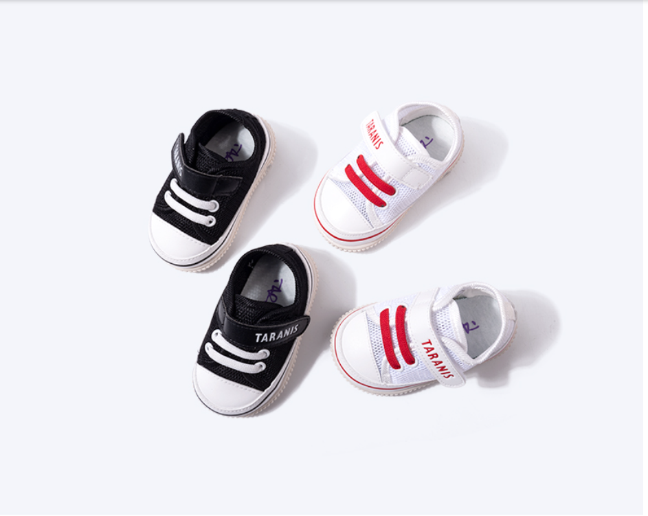 TARANIS Spring and Autumn boy's walking shoes female baby is called shoe anti-slip breathable soft bottom net surface small white shoes
