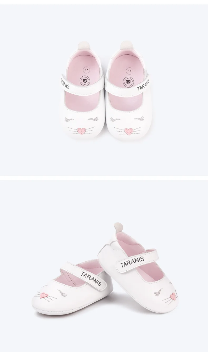 TARANIS Baby leather shoes spring new sheepskin soft soles baby anti-drop shoes cat princess indoor shoes