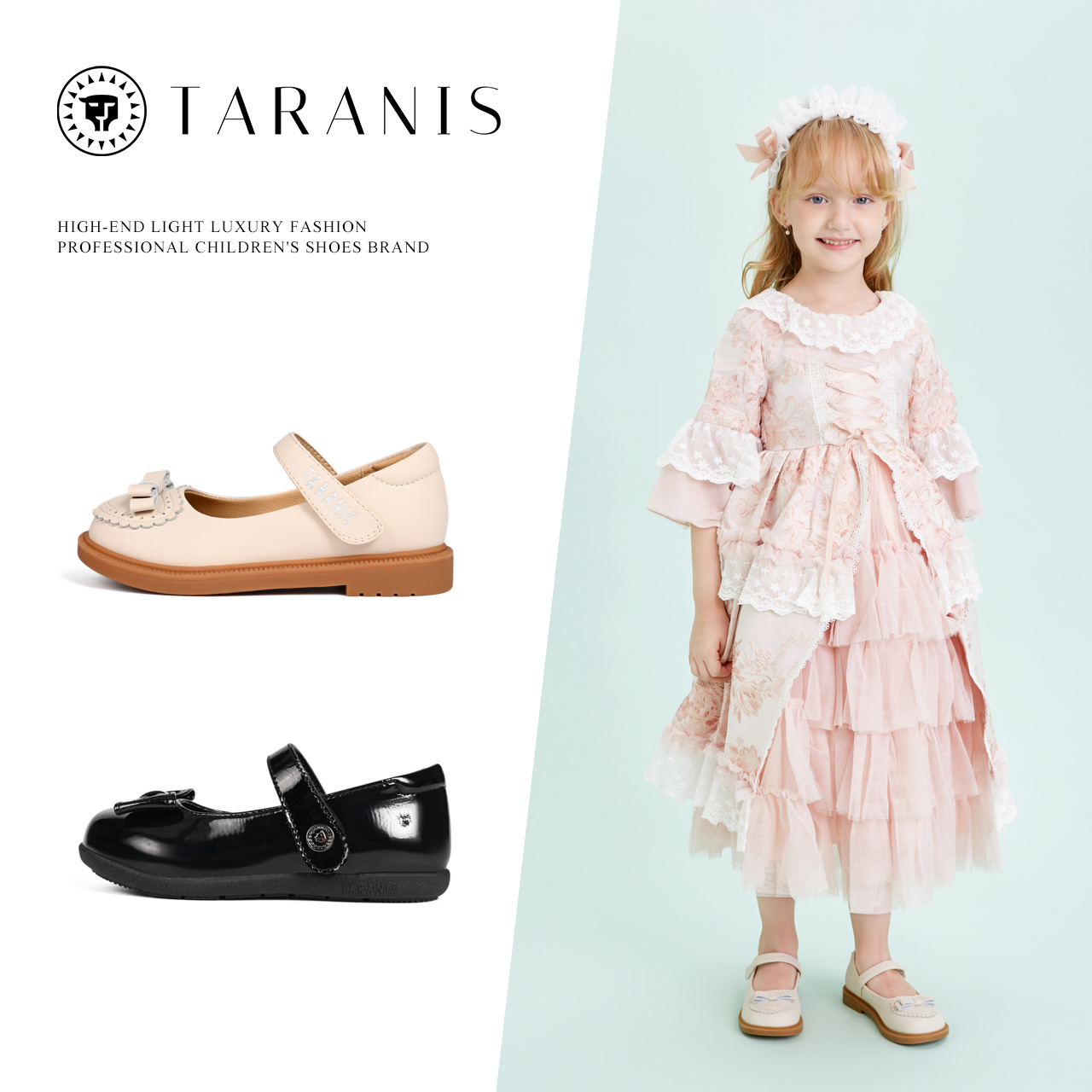 TARANIS Spring New Girls Single Shoe Soft Soles Children Shoes Bow Show Shoes Children Princess Shoes