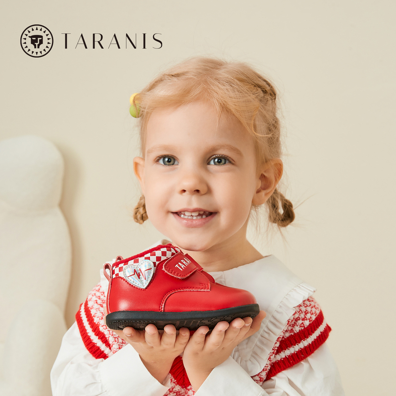 TARANISkids Toddler Shoes Micro High Top Little Red Shoes Baby Princess Leather Shoes