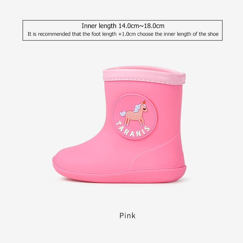 TARANISkids Antiskid Baby Rubber Shoes Rain Boots Fashion Water Shoes Middle Tube