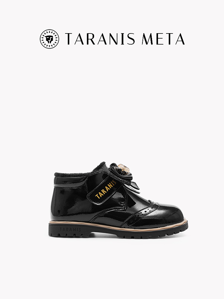 TARANISkids Meta 2022 Winter New Leather Plus Velvet Soft Bottom Children's Martin Boots