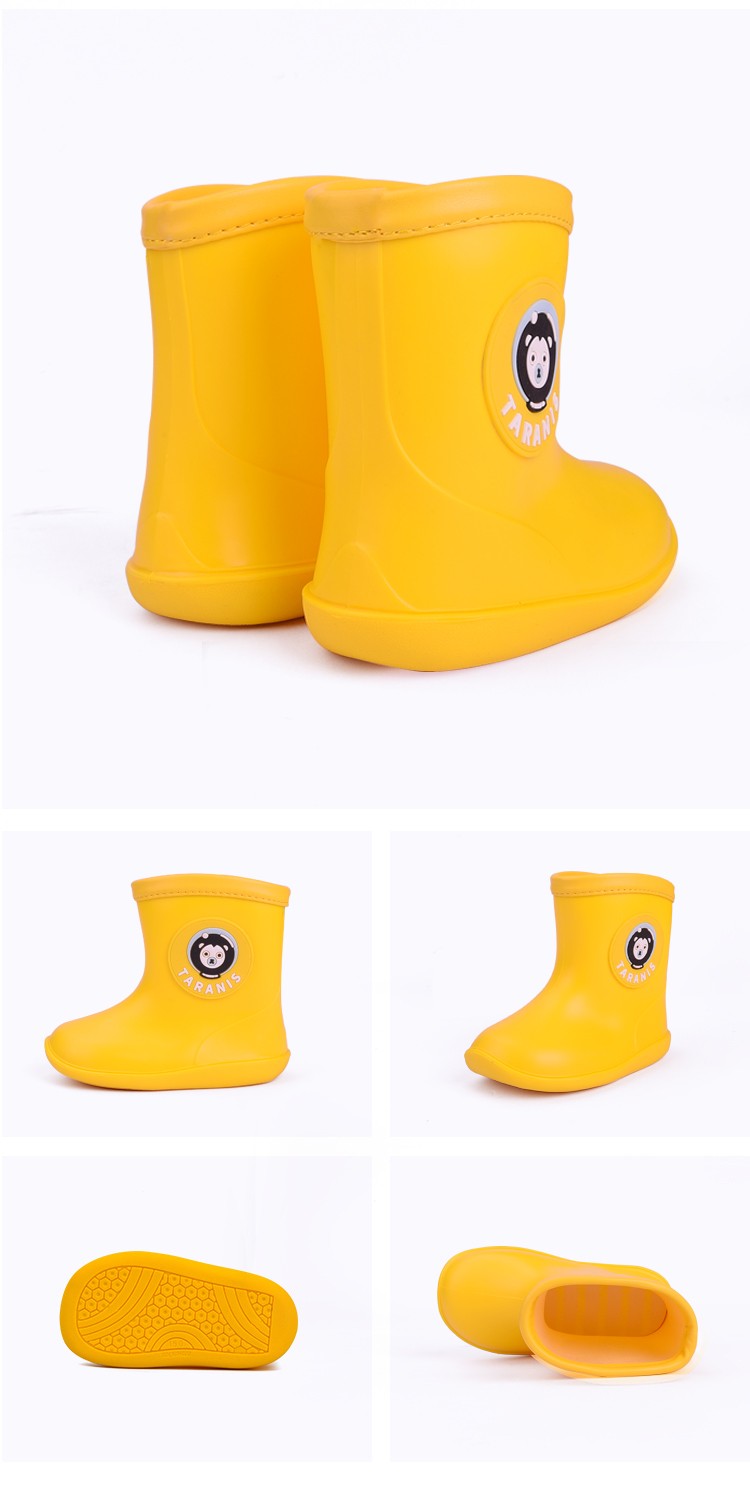 TARANIS Children's rain shoes spring and autumn boys and girls antiskid baby rubber boots rain boots fashion children's water shoes middle tube