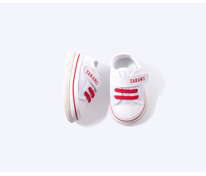 TARANIS Spring and Autumn boy's walking shoes female baby is called shoe anti-slip breathable soft bottom net surface small white shoes