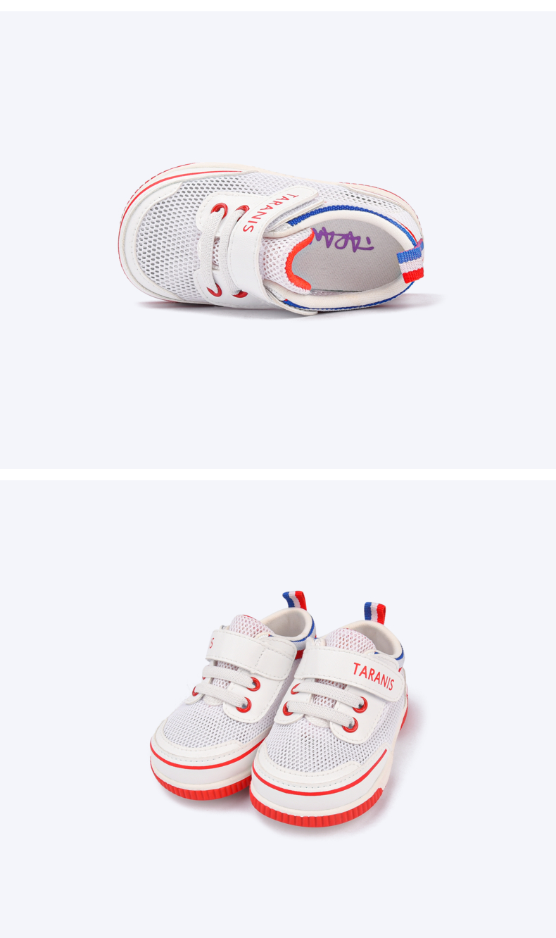 TARANIS Summer children's shoes small white shoes breathable baby called shoes boys and girls baby soft bottom non-slip walking shoes
