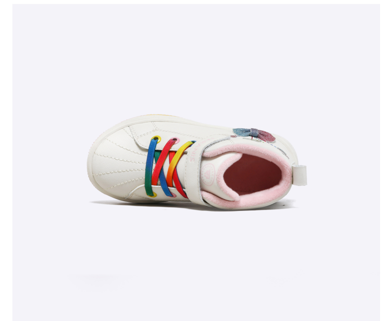 TARANIS  Winter New Girls Shoes Children Baby with Fleece Rainbow Bottom Leisure Board Shoes Warm Sports Shoes