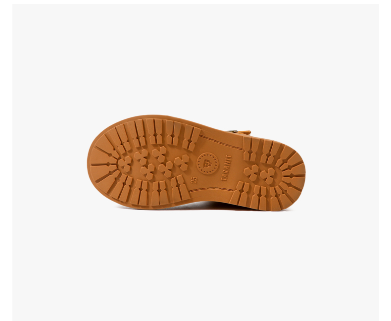 TARANIS Autumn new children's Martin boots boy's leather boots Middle top Velcro ankle boots leather small yellow boots