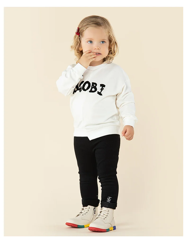 TARANIS Winter new children's shoes children's boots baby cowhide color rainbow bottom Martin boots