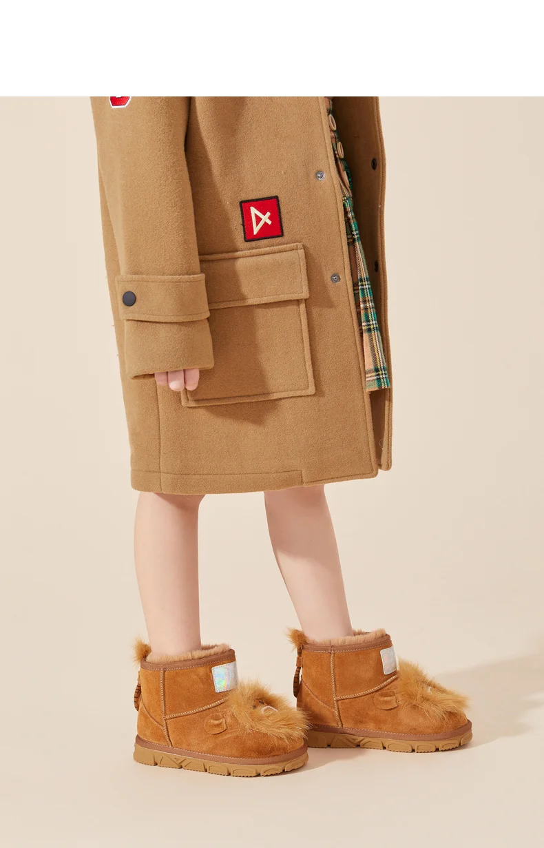 TARANIS Winter new boys' shoes children's snow boots Boys with fleece and thick soft soles children's snow cotton boots