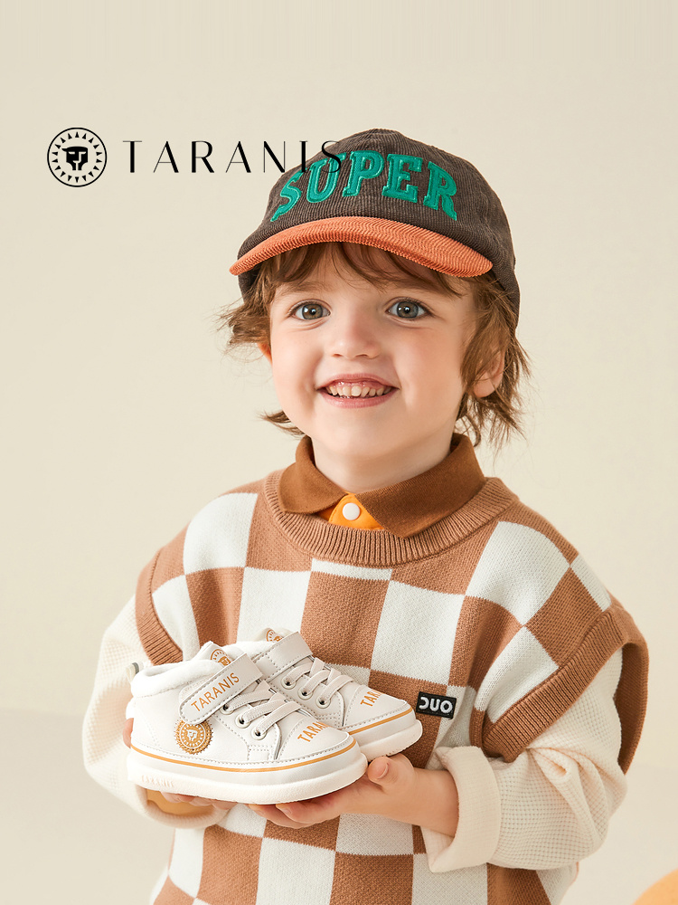 TARANISkids Winter New Children's Shoes Baby Toddler Shoes Soft Sole Plus Fleece Warm And Casual