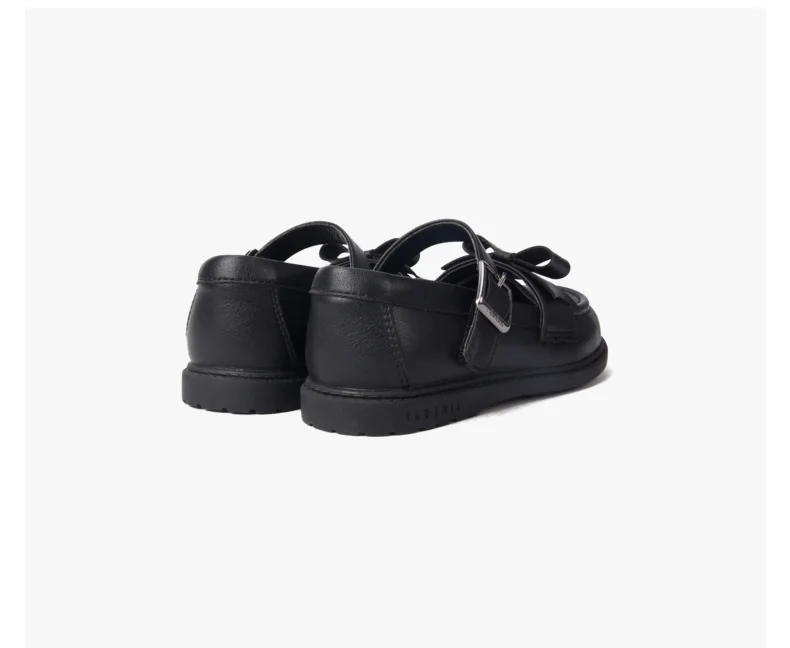 TARANIS New autumn black leather shoes for children girls show leather shoes anti-skid soft bottom students retro small leather shoes