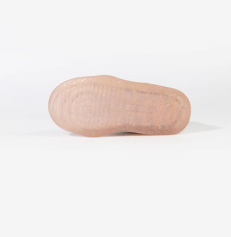 TARANIS winter new style children's shoe is ablaze set drill girl high help sports shoe transparent jelly soft sole board shoe