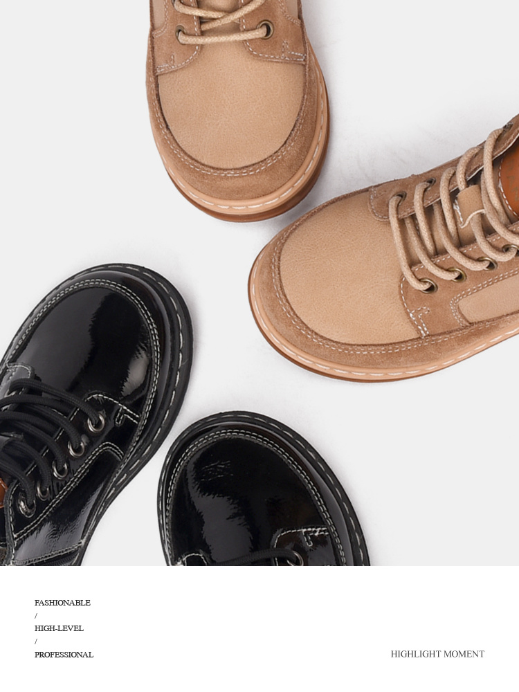 TARANIS Autumn new boy Martin boots ankle boots middle tube children's boots runway boots non slip soft sole children's single boot