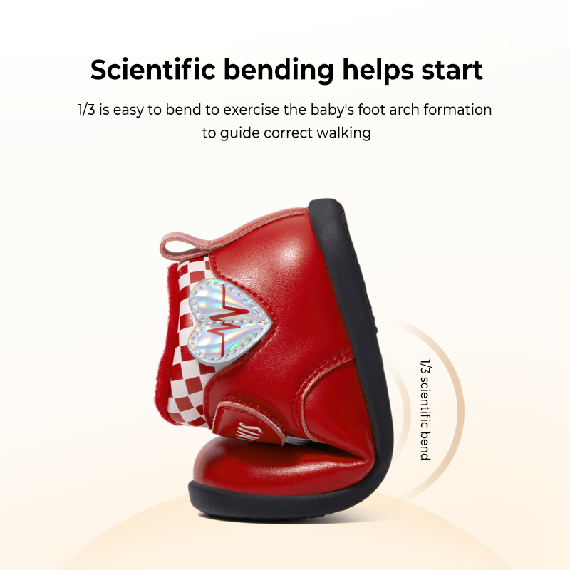 TARANISkids Toddler Shoes Micro High Top Little Red Shoes Baby Princess Leather Shoes