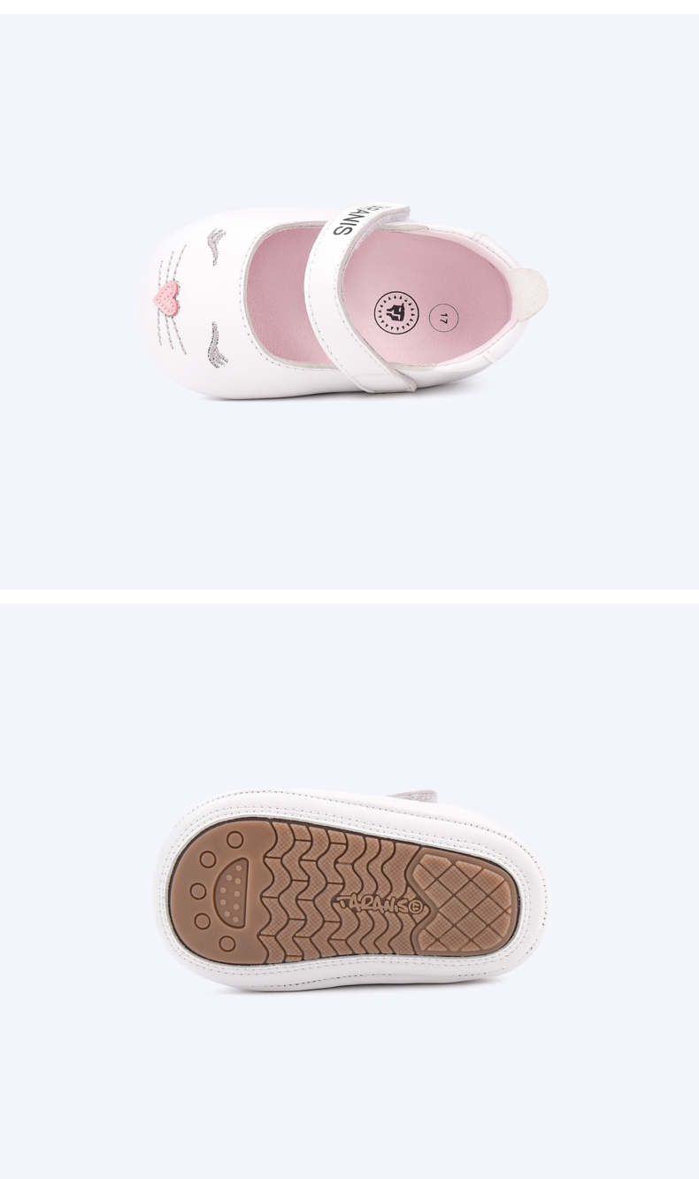 TARANIS Baby leather shoes spring new sheepskin soft soles baby anti-drop shoes cat princess indoor shoes