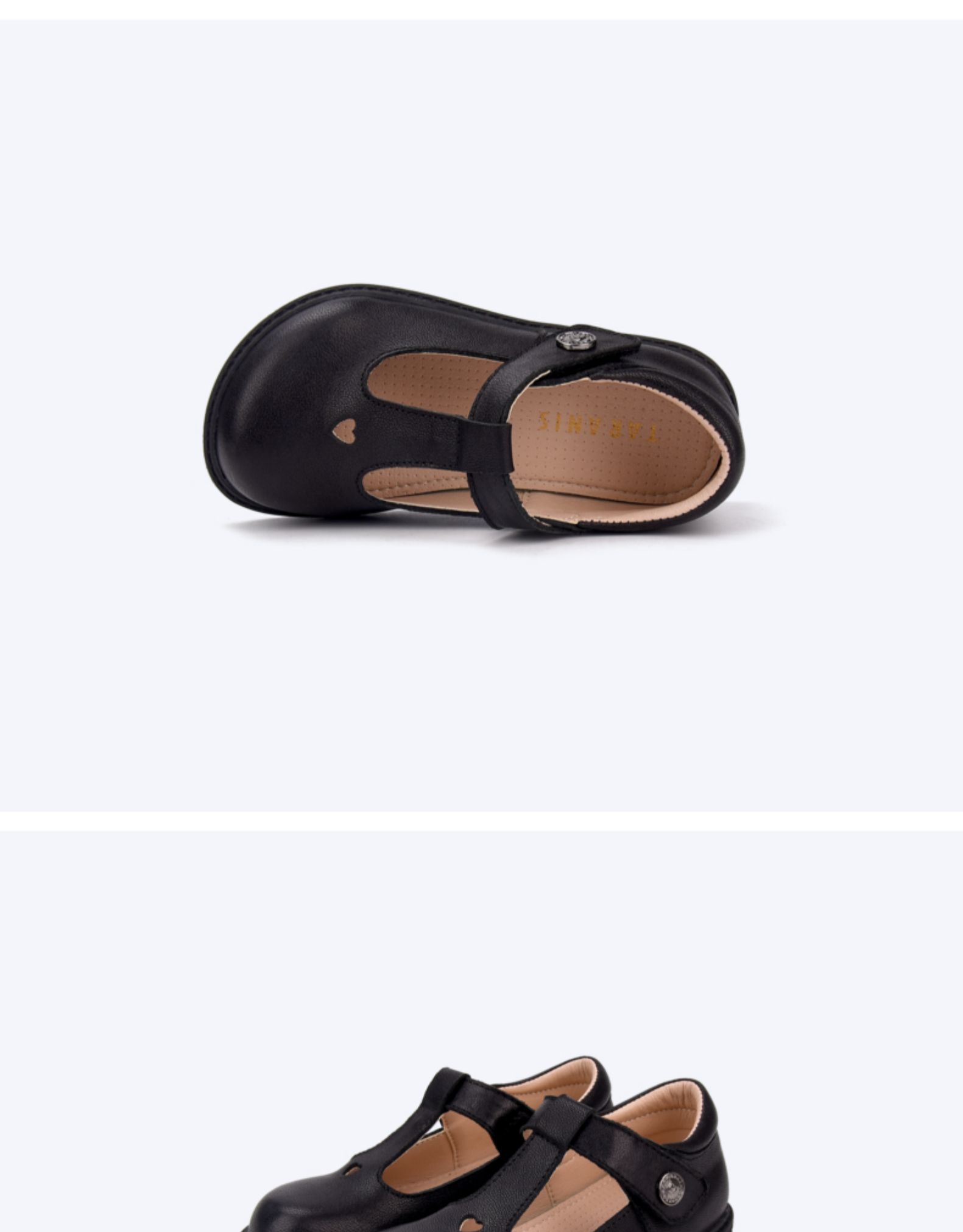 TARANIS Spring and autumn new girls kindergarten leather shoes simple hollow soft bottom sheepskin leather shoes for children