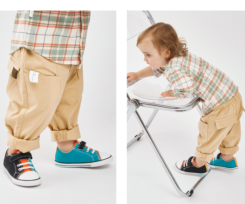 TARANIS Baby Velcro Casual Shoes Spring 2021 new boys' non-slip canvas shoes for children