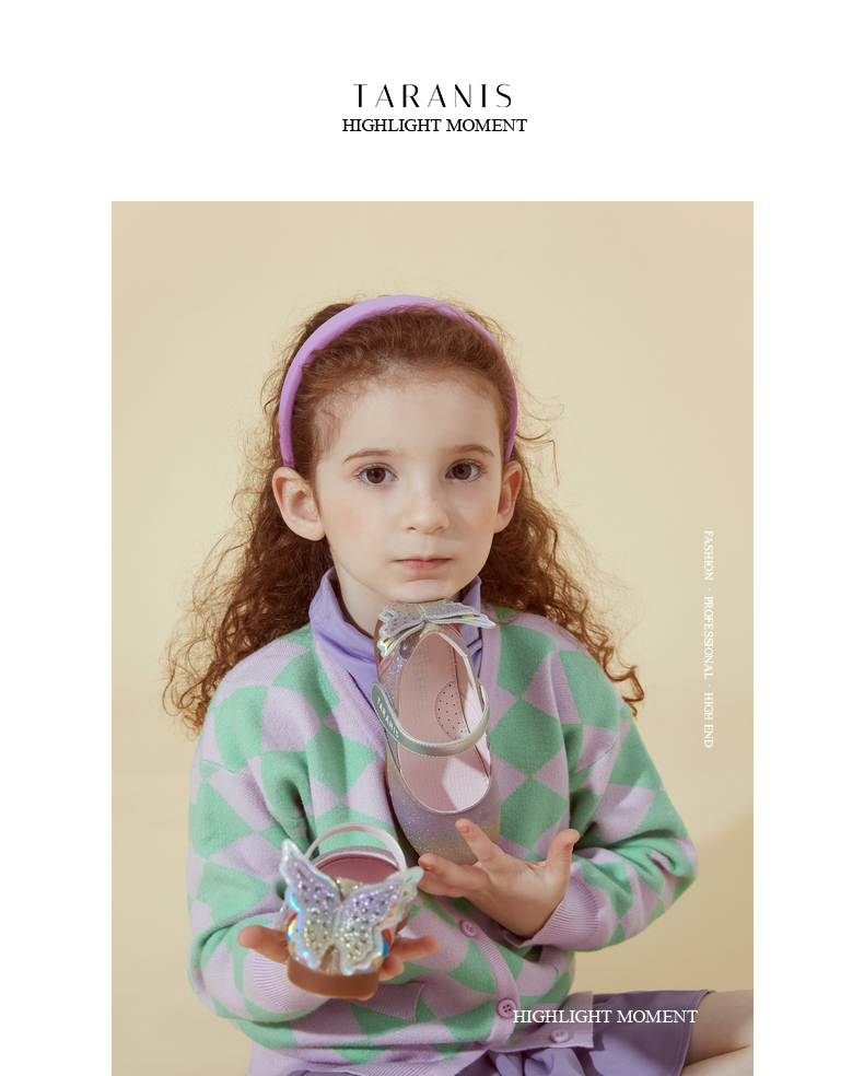 TARANIS Autumn western style children's small shoes show crystal princess shoes non-slip soft sole single shoes