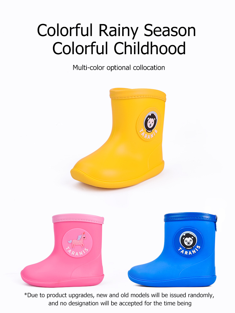 TARANISkids Antiskid Baby Rubber Shoes Rain Boots Fashion Water Shoes Middle Tube