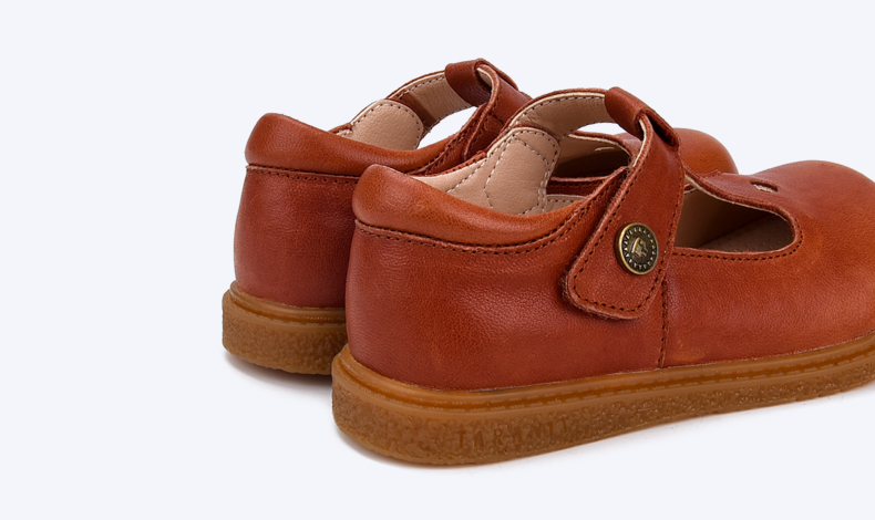 TARANIS Spring and autumn new girls kindergarten leather shoes simple hollow soft bottom sheepskin leather shoes for children