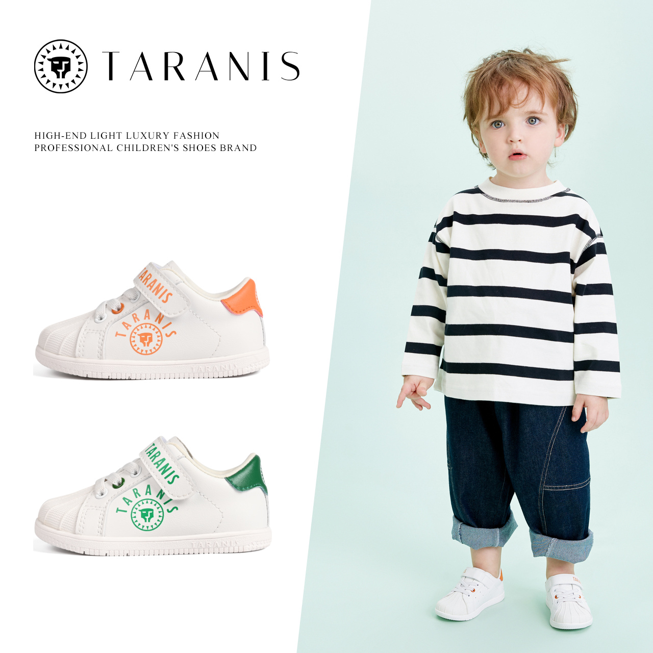 TARANIS Spring new children's shoes boys breathable little white shoes toddler shoes women baby non-slip soft sole functional shoes