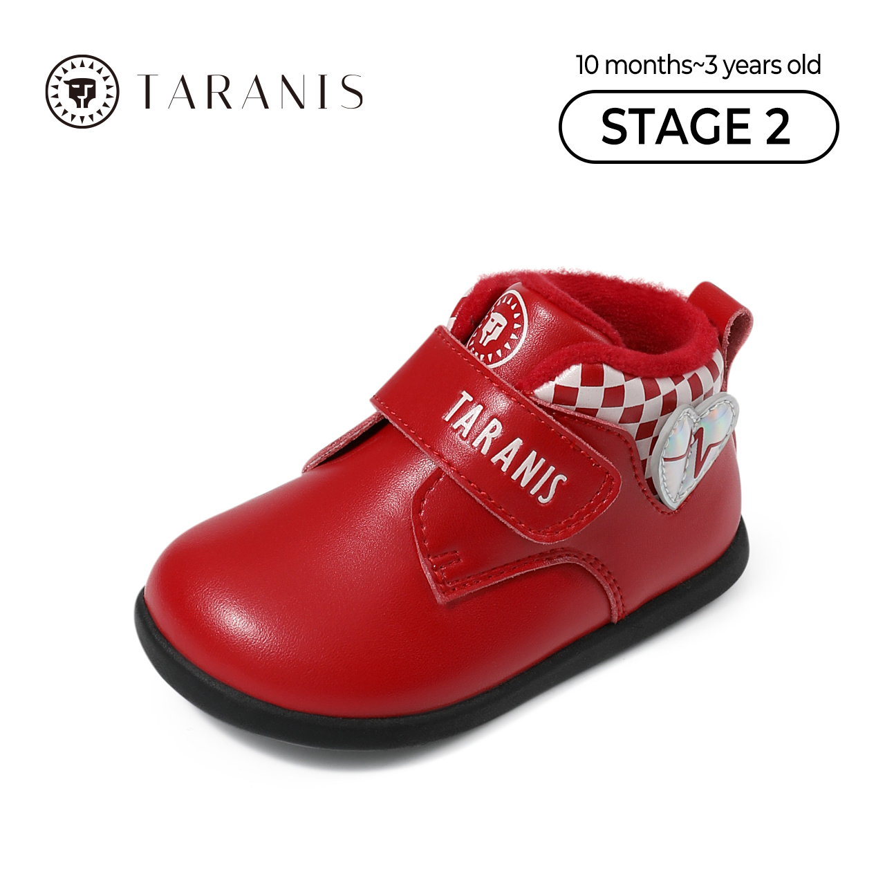 TARANISkids Toddler Shoes Micro High Top Little Red Shoes Baby Princess Leather Shoes