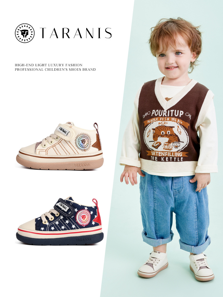 TARANIS 211 spring new children's shoes baby toddler shoes men's baby canvas shoes girls breathable sports shoes