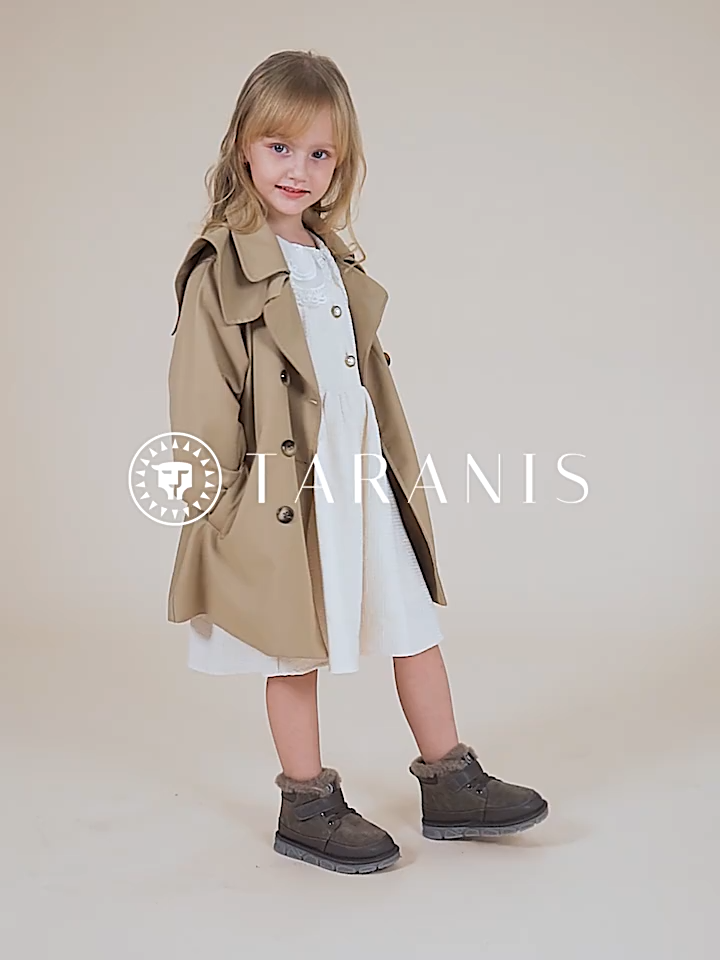 TARANIS Winter new girls shoes plus fleece children snow boots warm winter shoes soft soles non-slip flashing shoes