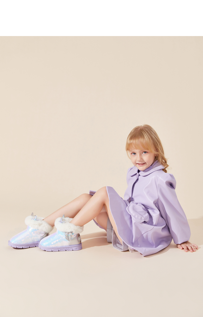 TARANIS Winter new girls' shoes children's shoes fleece and thick cotton shoes soft soles warm waterproof snow boots