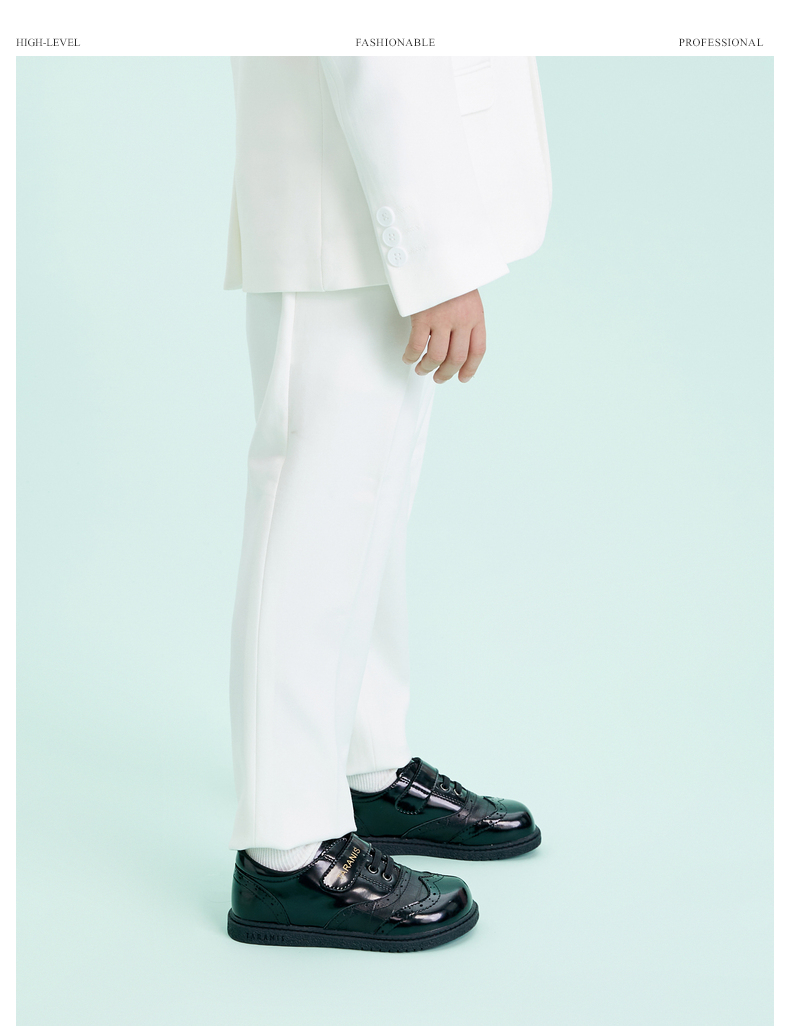 TARANIS Spring new men's baby shoes children's black soft bottom retro dress shoes show children's shoes