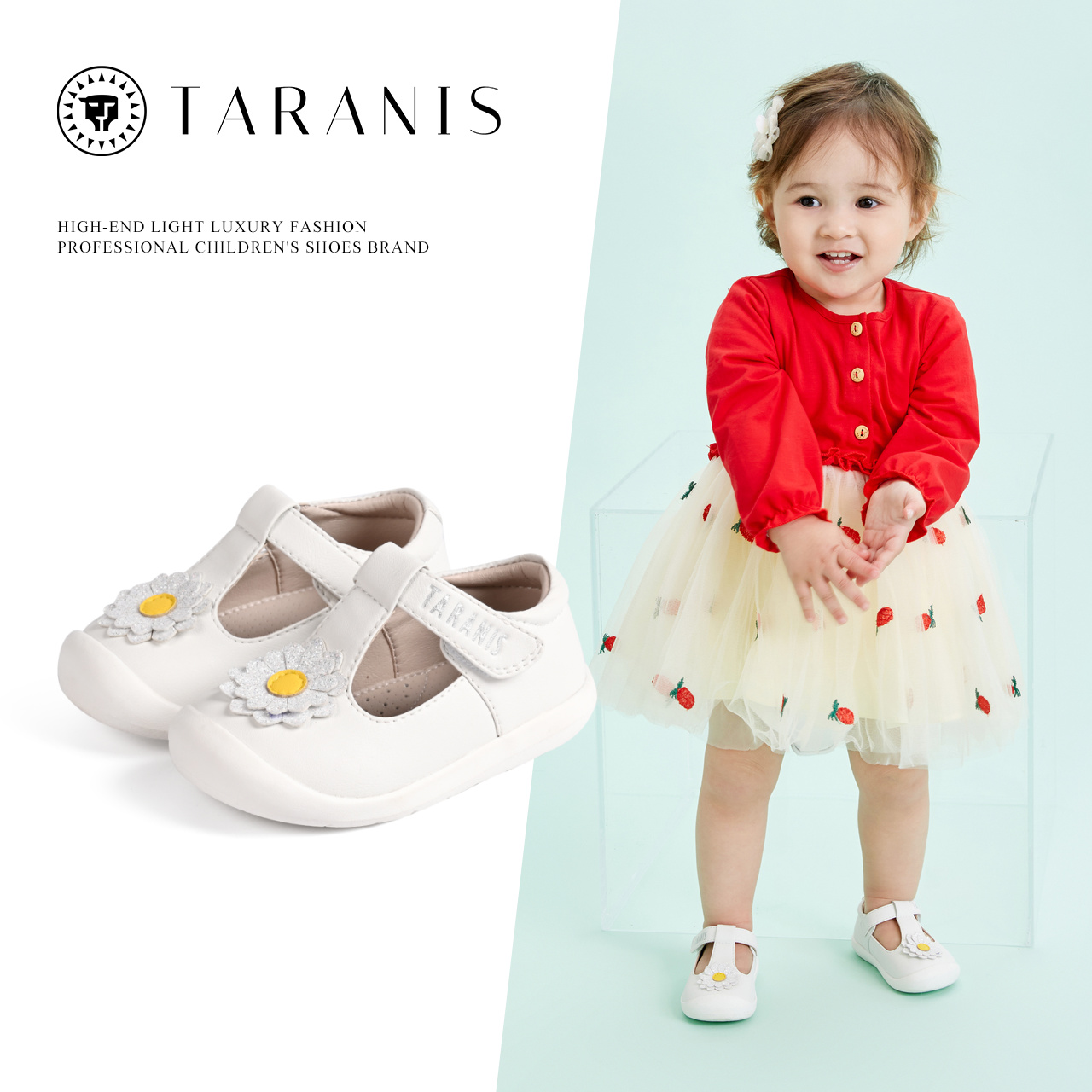 TARANIS Spring new children's shoes princess shoes girl single shoes baby non-slip soft soles small leather shoes