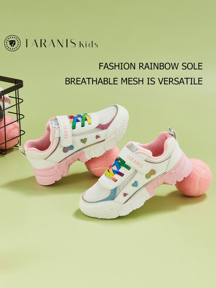 TARANISkids Pink Versatile Spring New Velcro Casual Children's Shoes