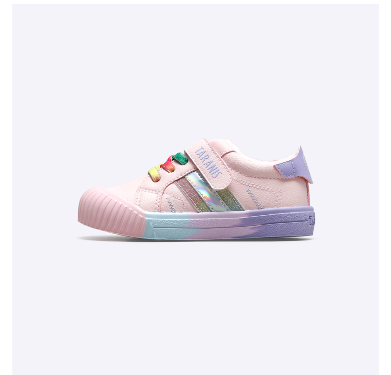 TARANIS Winter new children's shoes boys and babies soft soles shoes with fleece small white shoes girls kindergarten indoor shoes