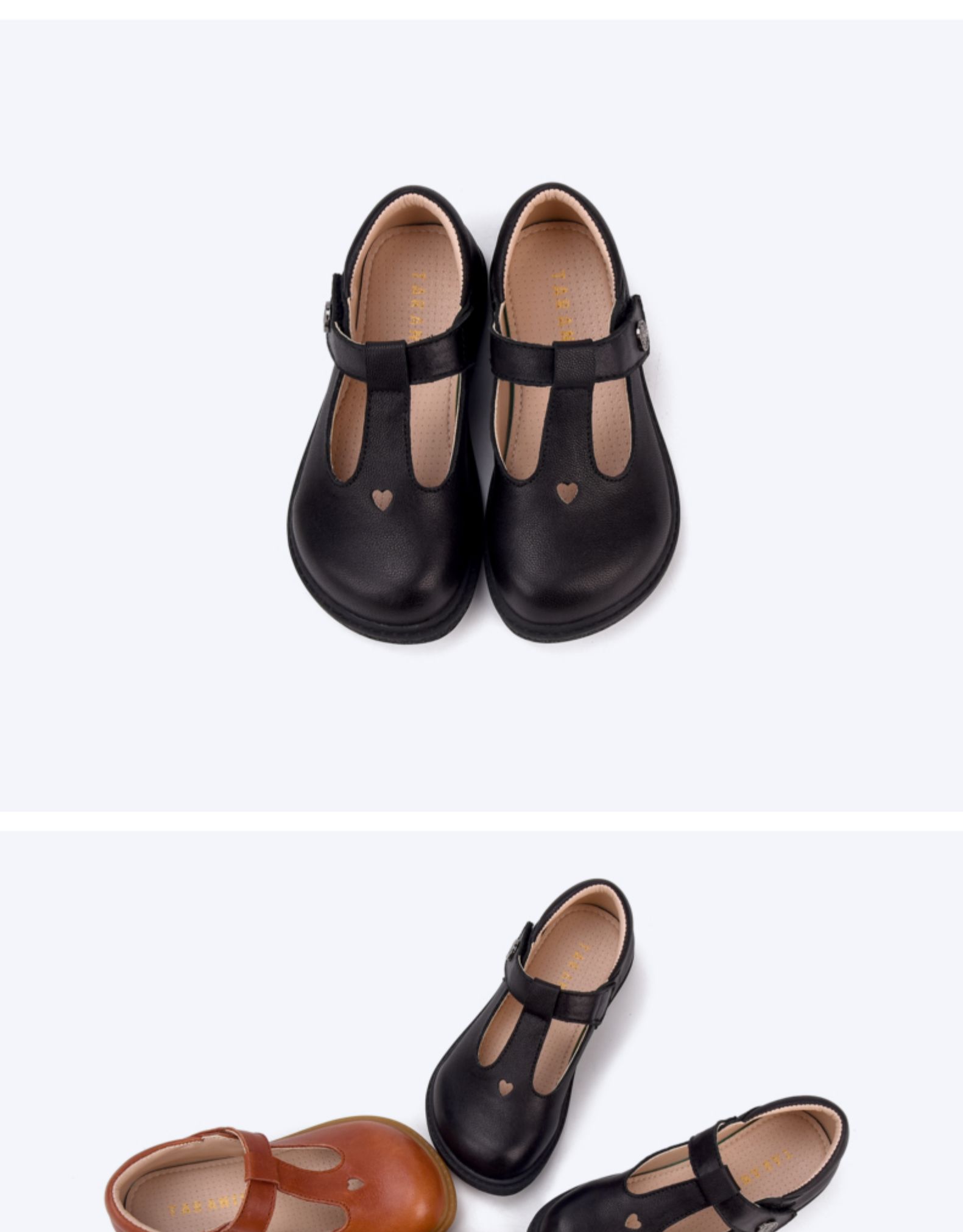 TARANIS Spring and autumn new girls kindergarten leather shoes simple hollow soft bottom sheepskin leather shoes for children