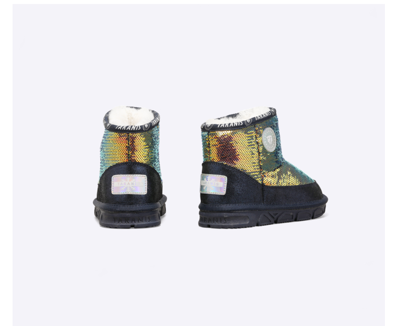 TARANIS Winter new girls snow boots with fleece and thick shoes for children warm soft bottom cotton boots