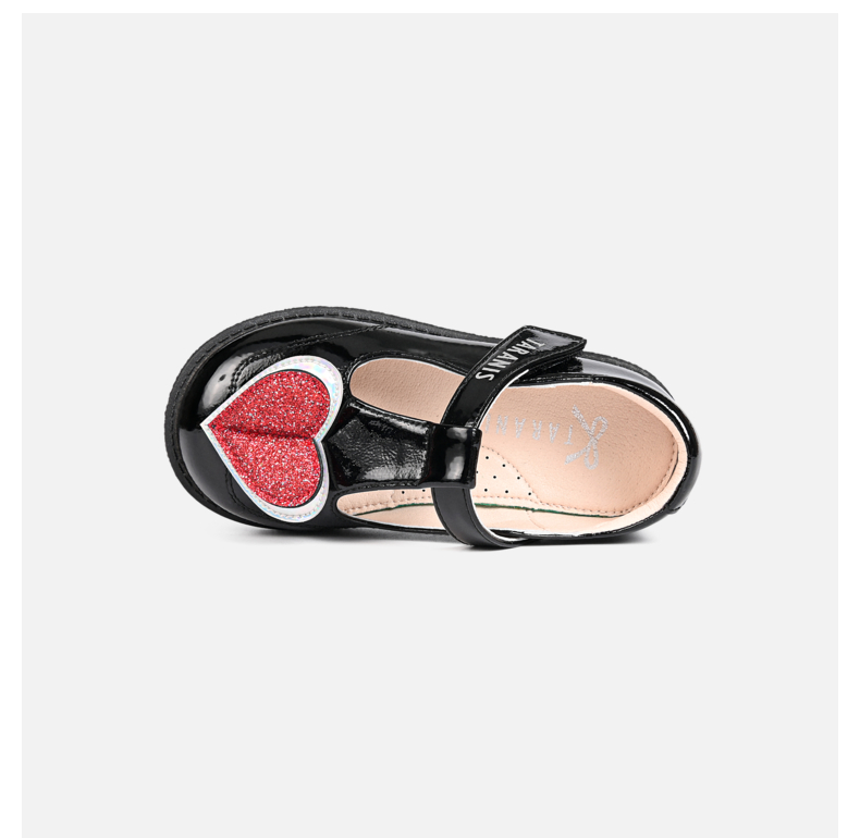 TARANIS Spring new girls shoes children single shoes soft soles children love princess shoes show black leather shoes