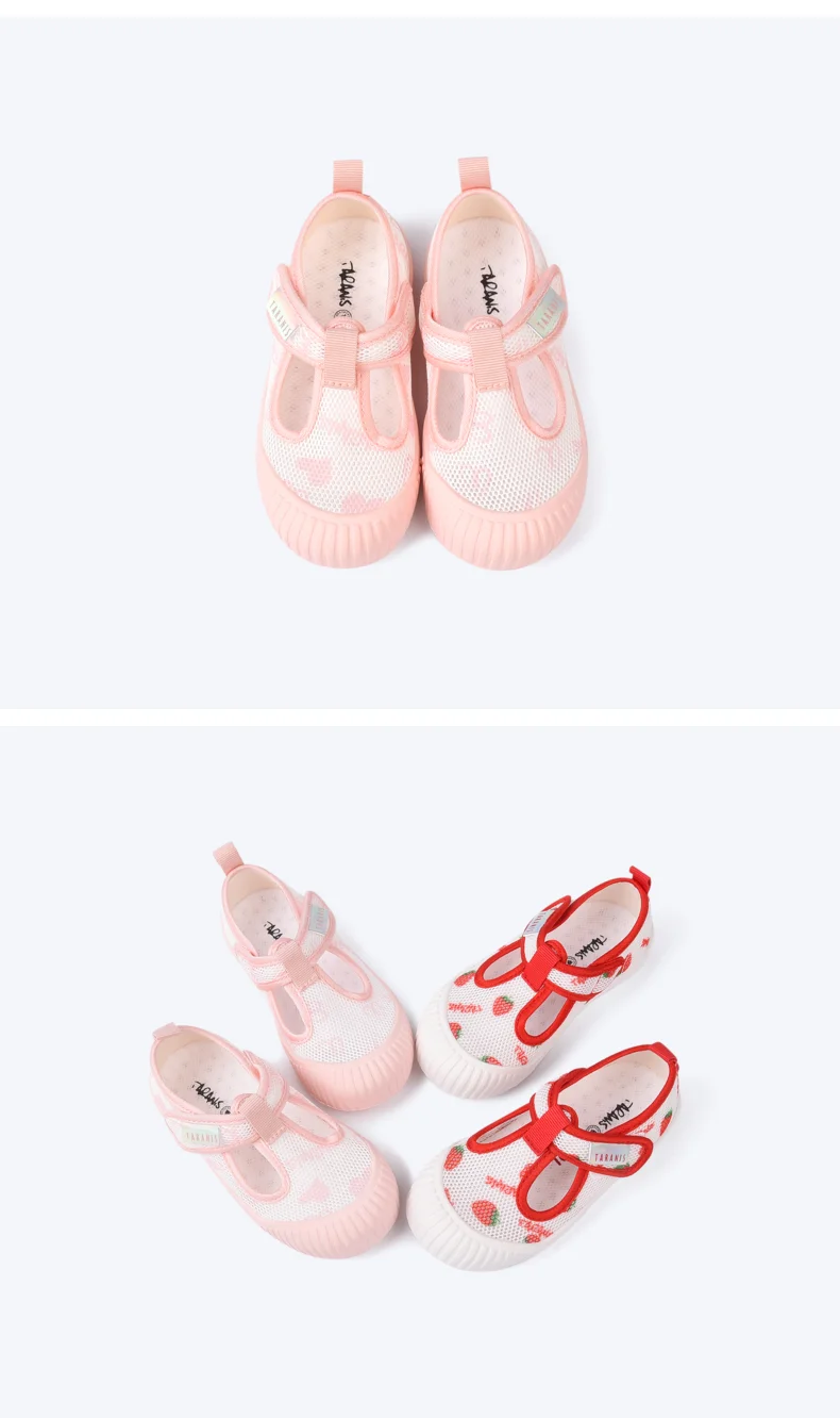 TARANIS Summer 2021 New Mesh Breathable Home Shoes for Girls Baby Shoes Baotou Kindergarten Indoor Shoes