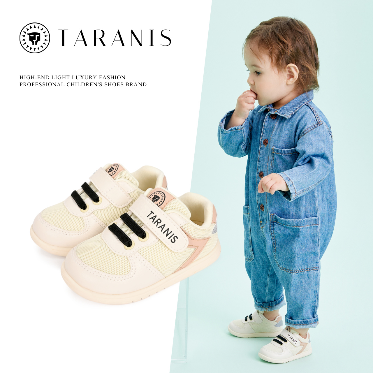 TARANIS Spring New Children's Shoes Baby Toddler Shoes Boys Baby Soft Sole Sneakers Breathable Function Small White Shoes