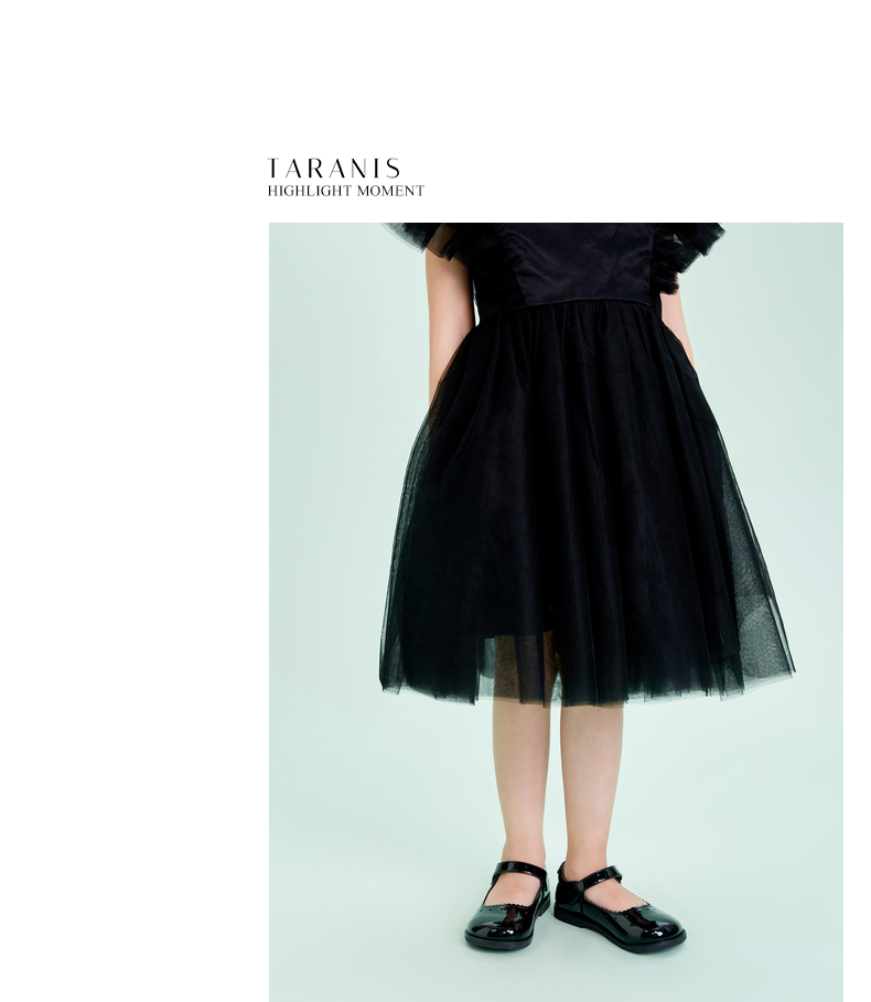 TARANIS Spring new girls shoes children's princess shoes black retro single shoes school performance shoes small shoes