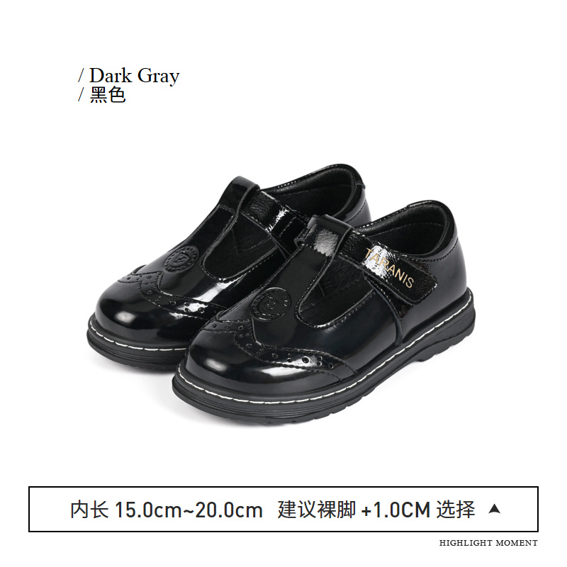 TARANIS Spring New Girls Shoes Children Princess Shoes Bow Single Shoes Black Real Shoes Show Shoes