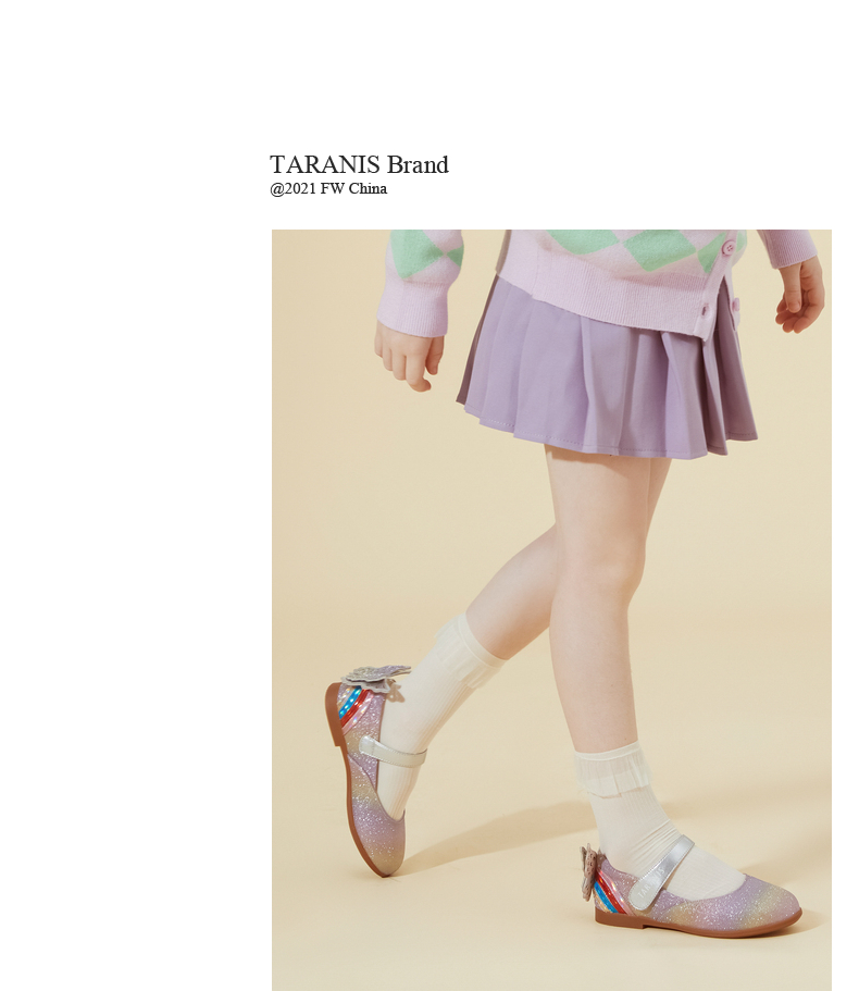 TARANIS Autumn western style children's small shoes show crystal princess shoes non-slip soft sole single shoes