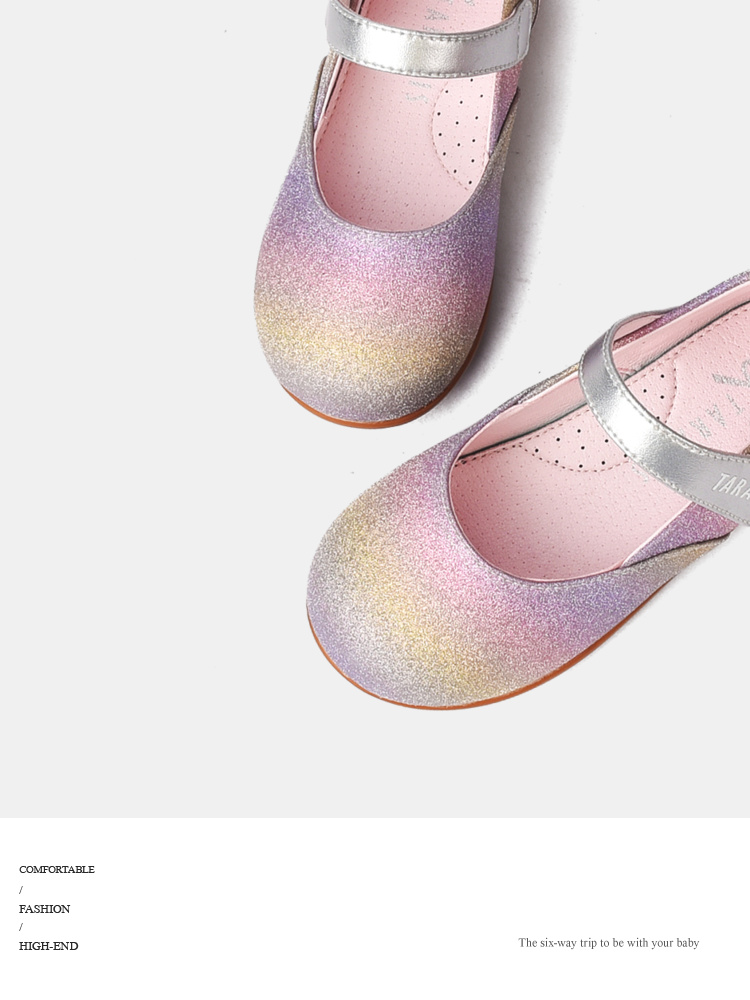 TARANIS Autumn western style children's small shoes show crystal princess shoes non-slip soft sole single shoes
