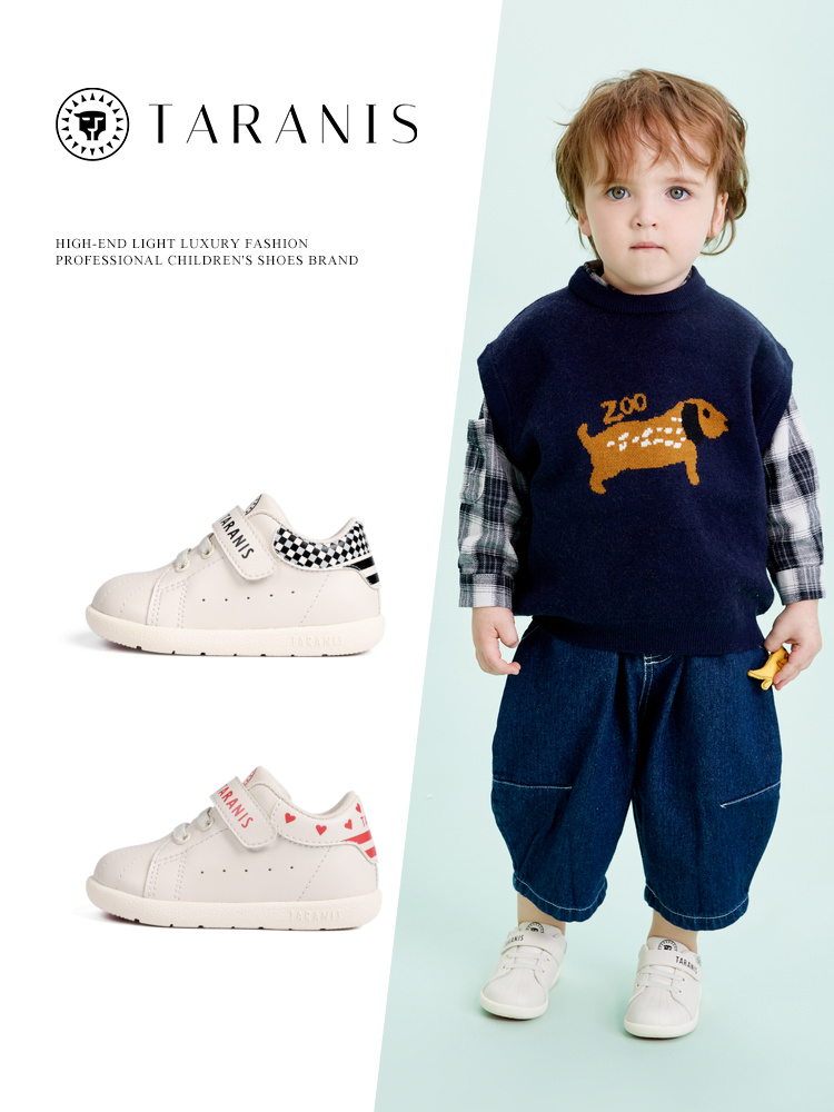 TARANIS Spring New Children's Shoes Boy's Toddler Shoes Shell Head Small White Shoes Girl Baby Soft Sole Baby Shoes