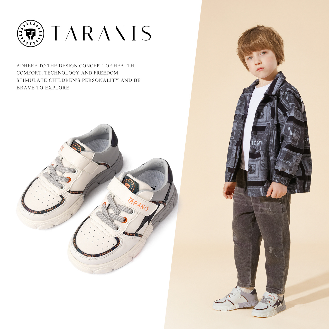 TARANIS Autumn new children's shoes children's board shoes boys casual shoes non slip soft sole sneakers girls' shoes