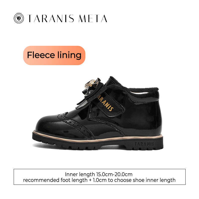 TARANISkids Meta 2022 Winter New Leather Plus Velvet Soft Bottom Children's Martin Boots