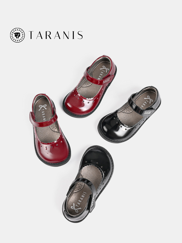 TARANIS Spring new girls shoes children's princess shoes black retro single shoes school performance shoes small shoes