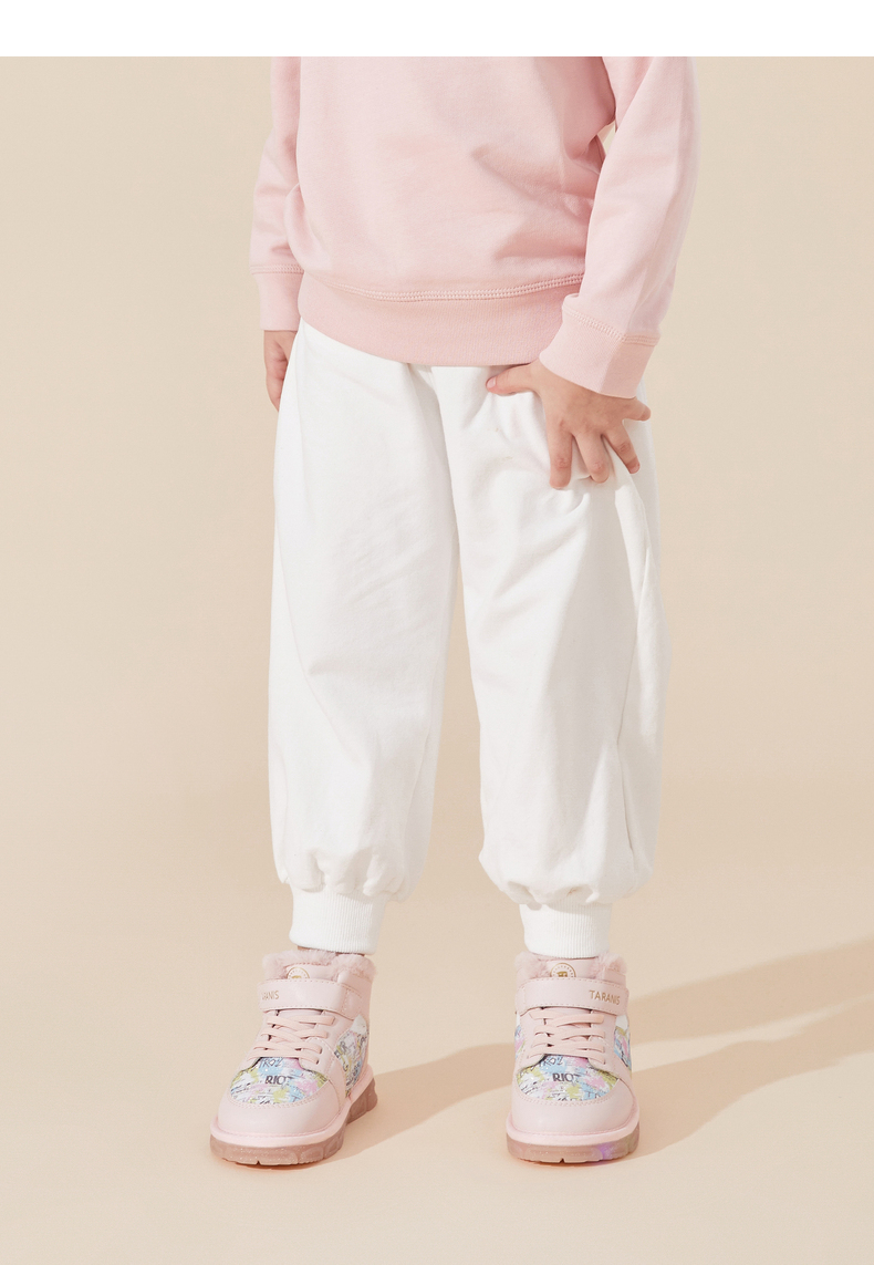 TARANIS Winter new girls shoes children's snow boots with velvet and thick light flash winter shoes baby high top cotton shoes